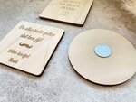 Gegraveerde houten magneet 