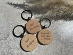 Gegraveerde houten sleutelhanger 