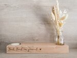 Gegraveerde kaarthouder | vaasje, droogbloemen & theelicht