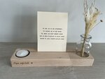 Gegraveerde kaarthouder | vaasje, droogbloemen & theelicht