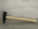 Gegraveerde houten hamer