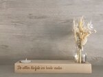 Gegraveerde kaarthouder | vaasje, droogbloemen & theelicht