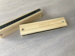 Gegraveerde houten harmonica 