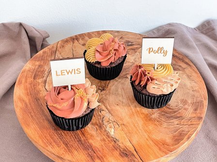 Cupcaketoppers &#039;vierkant&#039; sierlijk