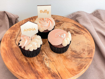 Cupcaketoppers &#039;vierkant&#039; sierlijk