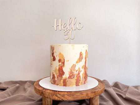 Caketopper &#039;hello &amp; leeftijd&#039; sierlijk