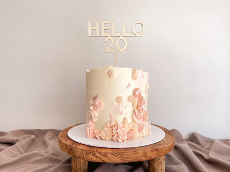 Caketopper &#039;hello &amp; leeftijd&#039; modern