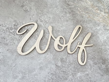 Houten naam &#039;Wolf&#039;