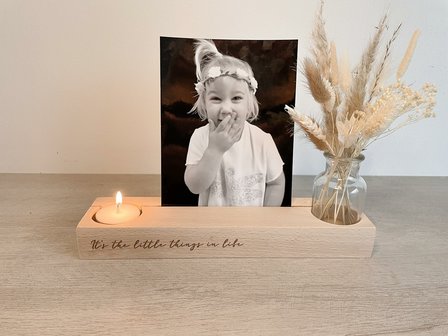Kaarthouder | vaasje, droogbloemen & theelicht