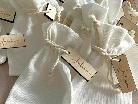 Gegraveerd houten label