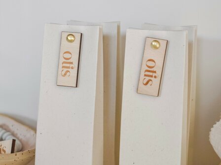 Gegraveerd houten label