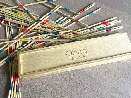 Gegraveerd mikado spel 