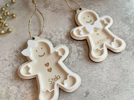 Houten kersthanger peperkoekmannetje