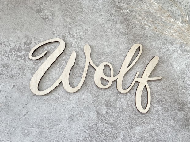 Houten naam 'Wolf'