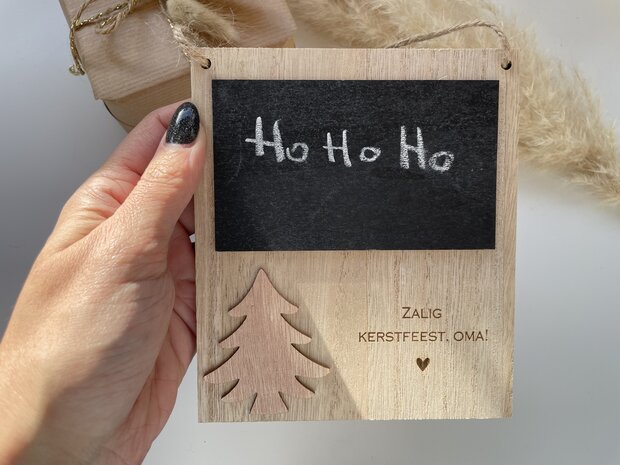 Krijtbordje met kerstboom