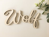 Houten naam 'Wolf'
