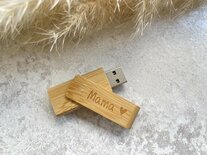 Gegraveerde houten USB-stick