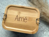 ACTIE! Brooddoos bamboe (RVS) + GRATIS sleutelhanger