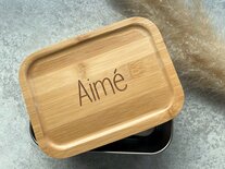 ACTIE! Brooddoos bamboe (RVS) + GRATIS sleutelhanger