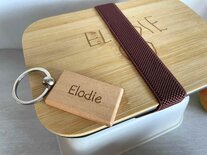 ACTIE! Brooddoos bamboe + GRATIS sleutelhanger