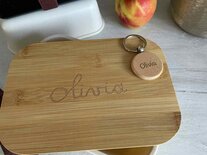 ACTIE! Brooddoos bamboe + GRATIS sleutelhanger