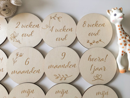 Mijlpaalkaarten baby – set van 16