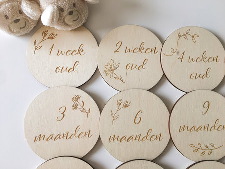 Mijlpaalkaarten baby – set van 16