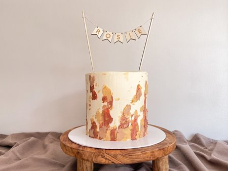 Caketopper 'vlaggenlijn' modern