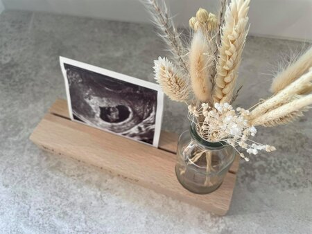 Gegraveerde kaarthouder | vaasje & droogbloemen