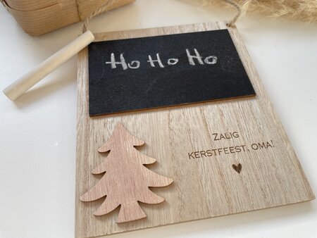 Krijtbordje met kerstboom