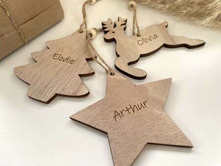 Set houten kerstfiguren