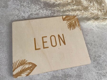 Gegraveerd houten naambord rechthoek