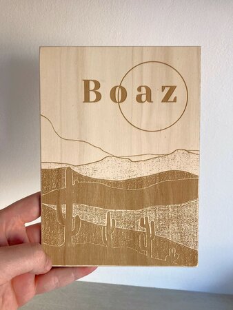 Gegraveerd houten naambord rechthoek