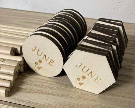 Gegraveerd houten magneetje
