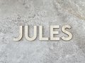 Houten naam 'Jules'